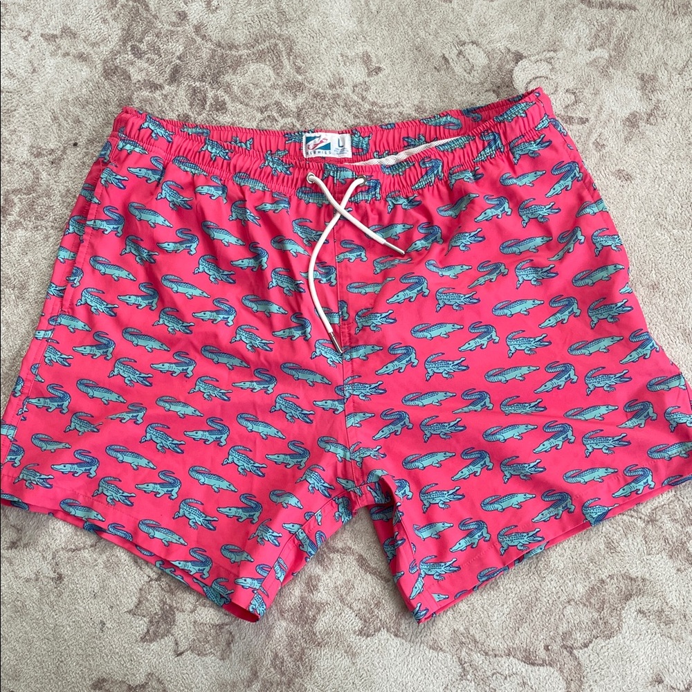 Vintage style Swim Trunks with Alligator Design